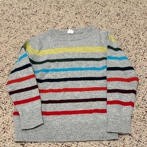Toddler Colorful Striped Crewneck Sweater